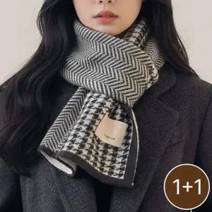 [하나 더!] 루피코 포인트하기 좋은 믹스패턴 체크 니트 머플러