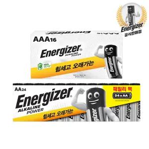 에너자이저 알카라인 건전지 AA 24알+AAA 16알(총40알)