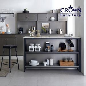 [크라운퍼니쳐]모던딘 대리석 메탈그레이 수납 아일랜드 홈바(사이즈 선택)