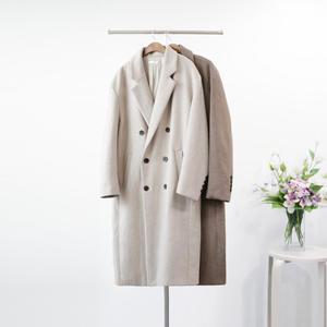 [엠클로] 남자 오버핏 베이직 울더블 롱코트 2컬러