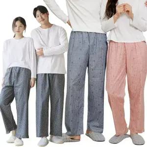 MANUA 남여 커플 고밀도 순면 9부 얇은 파자마/잠옷바지