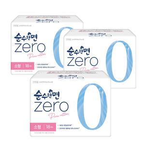 순수한면 제로 생리대 ZERO 소형 18개입x3팩