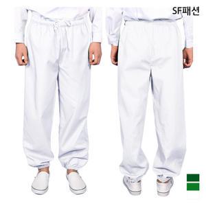 발목고무밴딩 위생복 바지 급식 식품 조리 병원 학교 구내 식당