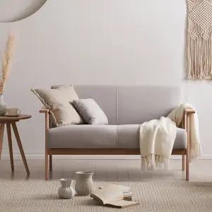 슬로 기능 아쿠아스웨이드 패브릭 2인 원목 소파