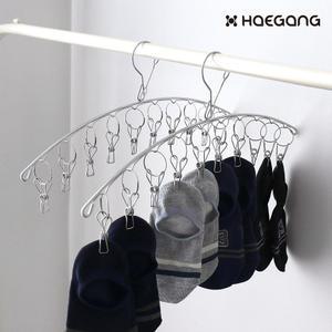 스텐 양말건조대 10p 빨래 건조대 베란다 미니 집게 걸이 접이식 속옷 세탁 원룸 자취 천장 천장형