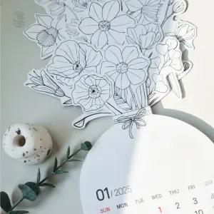 2026년 DIY 나만의 컬러링 캘리 꽃병달력 만들기