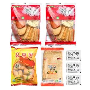 범표어묵 탕모둠 700gx2팩 + 유부주머니 + 사각어묵 + 스프