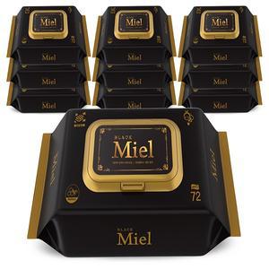 미엘 블랙 도톰한 양방향 엠보싱 물티슈 72매 10팩