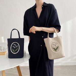 꽃자수 가벼운 미니 토트백 텀블러백 2color