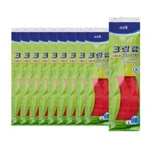 크린랩 고무장갑 다용도 고무장갑 빨강 대 10개