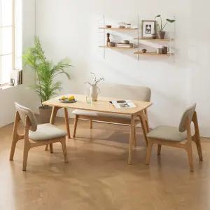 장인가구 칸토르 베이직  1400원목 패밀리 4인 낮은 식탁세트 벤치형