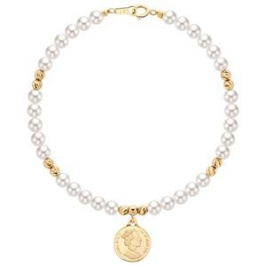 갤러리아 [골드팡] 14k 엘리자베스코인 스와로브스키 진주 팔찌