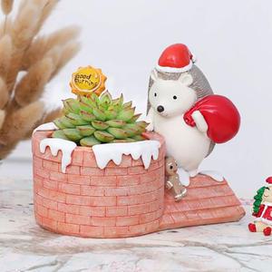 루고 인테리어 미니 다육이 화분 고슴도치의 크리스마스 굴뚝 청소