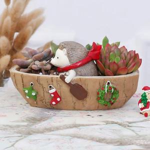 루고 인테리어 미니 다육이 화분 고슴도치의 크리스마스 나룻배 여행