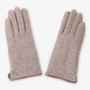 [헤지스](대전신세계)[선물추천][HAZZYS ACC] 베이지 퍼 배색 울 여성장갑 HIGV2F003I3