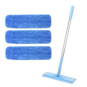 에이클린 중형(40cm)청소밀대걸레+극세사블루컷트(마른걸레용추천)패드3장