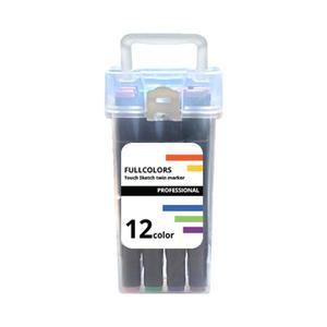 트윈 터치 마카펜 PP케이스 12색 미술용품 드로잉 디자인 마카 펜