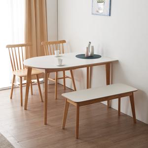 [힐링가구]라비테 반타원형 식탁 HPM 원목 테이블 1200 (착불)