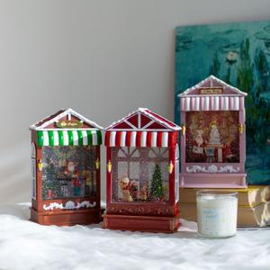 유알티홈 크리스마스 오르골 장식 소품 3종 산타카페 케이크샵 인테리어 선물