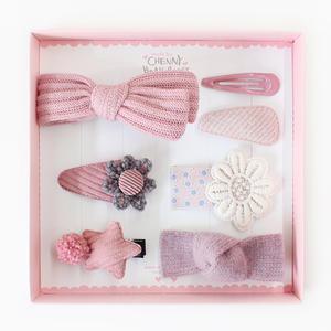 포근 핑크 헤어핀세트