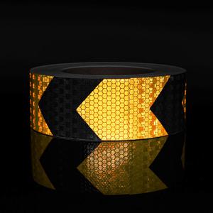 5cm x 20M 고휘도 반사 테이프 옐로우블랙 빛반사 야간 오토바이 차량 자전거 안전표시 스티커