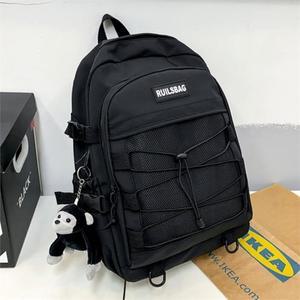 [라일리] Rly 중학생 고등학생 백팩 캐주얼 패션 책가방 검정 가방