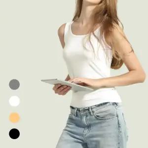 여성 브라 캡 나시 런닝 / 노와이어 노브라 내장 일체형 모달 빅사이즈 민소매 캐미솔 탑