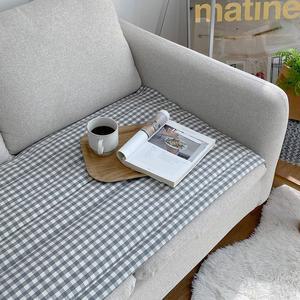 [한스갤러리]선염체크 모달 소파 커버 순면 매트 쇼파패드 2종 모음(4인용)