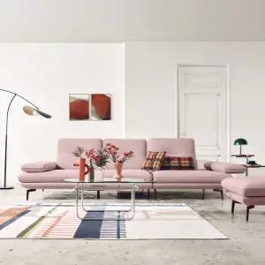 [12.02-14 헤드레스트1개증정]로마노 컴팩트 4인 스윙기능 리브 패브릭 소파