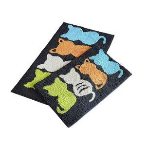 [지비유]극세사발매트 고양이친구들/다크블랙set/주방발매트