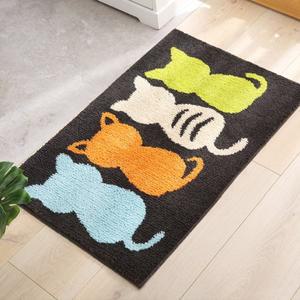 [지비유]극세사발매트 고양이친구들/다크블랙40X60/주방발매트