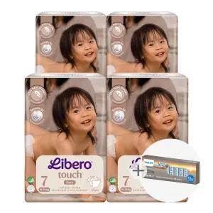 리베로 기저귀 터치 밴드형 7단계 25매 4팩+필립스 건전지 12개