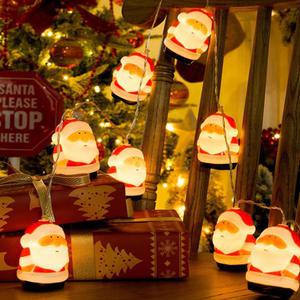 쭈니스토리지 크리스마스 뚱보 산타 와이어 전구 3m 알전구 가랜드 건전지 LED 트리 소품