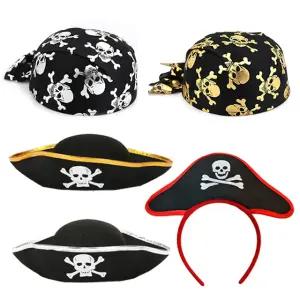 할로윈 머리띠 해적 소품 인생네컷 헤어밴드 놀이공원 코스튬 선장 모자 해골 머리장식 응원