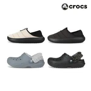 겨울 털  방한화 퍼프 후리스 라인드 클로그