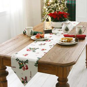 아이보리크리스마스 테이블 식탁 러너 6인용