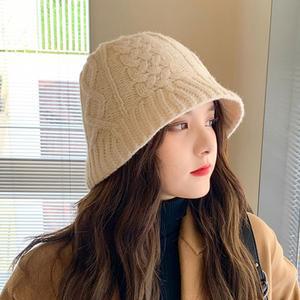니트버킷햇 여성 꽈배기 니트 벙거지 겨울모자