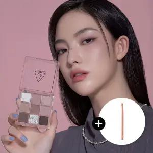 [3CE][애쉬라벤더]멀티 아이 컬러 팔레트 (증)글로우 아이 포인트 브러쉬