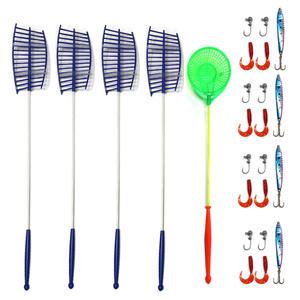 송어 산천어 낚시대 4인세트/채비4 견지대4 얼음뜰채1 겨울 얼음낚시 4인 세트