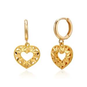 갤러리아 여자 순금 드롭 귀걸이 투 하트 컷팅 24K 3.75g 18k링