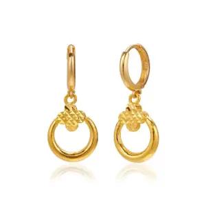 갤러리아 여자 순금 원터치 귀걸이 꽃 라운드 24K 3.75g 18k링