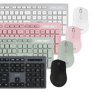 지클릭커 OFFICE PRO WMK10 무소음 무선 키보드 마우스 세트 (핑크)