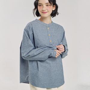 [치키타](센텀시티점)헨리넥 풀오버 셔츠 (샴브레이) 네이비 241303SNV