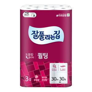 잘풀리는집 퀼팅 3겹 30m 30롤 1팩 (30롤)