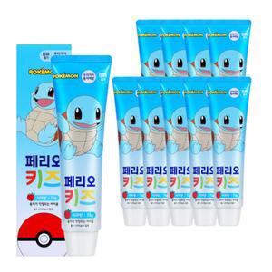 페리오 키즈 포켓몬 꼬부기 사과향 75g×10개 어린이 충치예방 달지않은 과일향 구강케어
