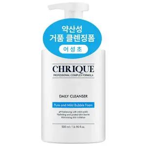 [크리크] 보들보들하고 부드러운 약산성 퓨어 앤 마일드 버블 폼 데일리 클렌져 500ml x 1개