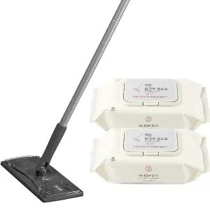 예밀 양면 물걸레 청소포 70g 30p x 2팩 + 밀대걸레 세트 1세트