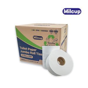 밀컵 무형광 점보롤 화장지 2겹 170m 16롤 1개