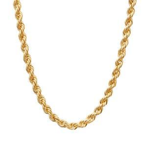 [모아르]18K 금 목걸이 할로우 로프 체인 옐로우 골드