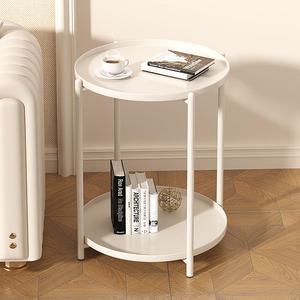 미누 2단 원형 철제 거실 소파 침대 사이드 테이블 협탁